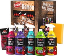 CarPlan Demon 7pc Car Care Gift Pack - Includes Demon Shine, Wheels, Foam, Tyre