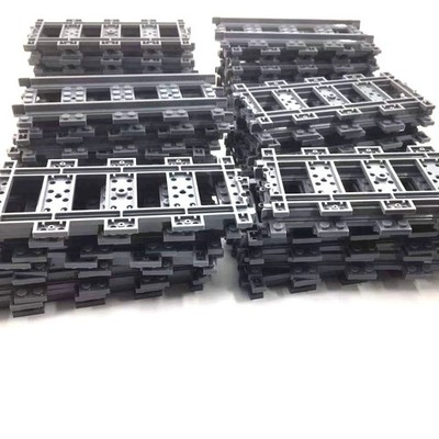 50 Teile/Lot City Trains Zug Gleis Schiene gerade Schienen technische Bausteine
