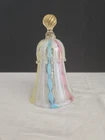 Vintage Murano Venetian Latticino Ribbon Drip Glass Bell 5.5"T