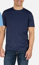 Soybu Men's One-Piece 4-Way Stretch Moisture Wicking Active Tee, Dark Blue, XXL