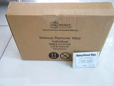 250 Packs World Amenities MAKEUP REMOVER WIPES Individually Wrapped