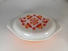 VTG PYREX 043 1-1/2 QT Casserole Dish & FRIENDSHIP White Milk Glass Lid Ovenware
