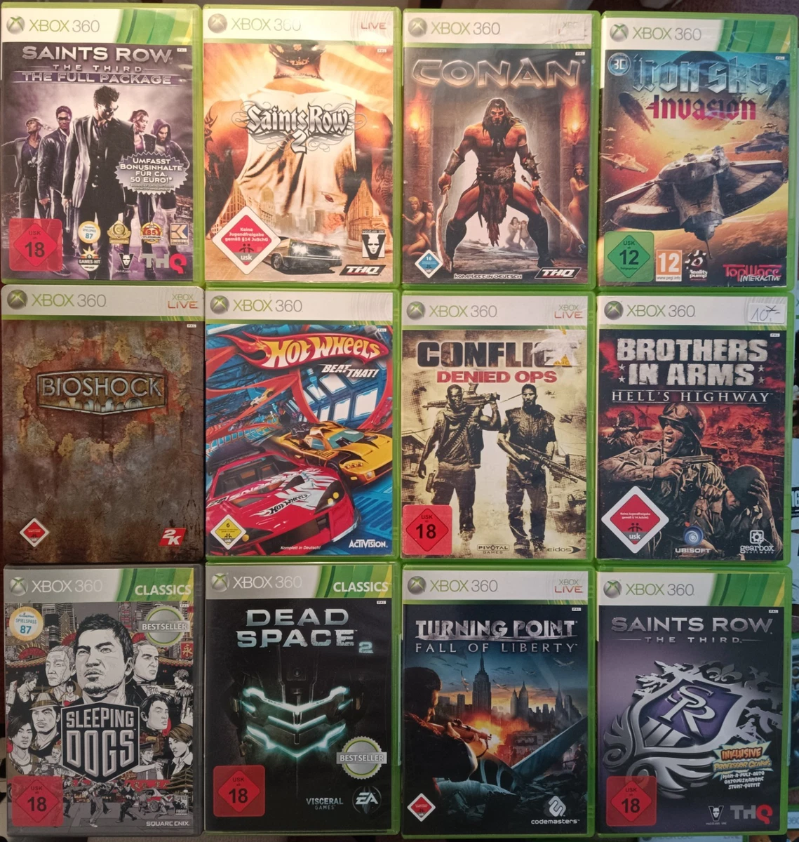 Juegos Microsoft Xbox 360, versión apilable logro alemán/francés