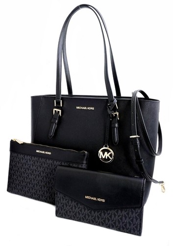 Michael Kors Charlotte LG mort 3 EN 1 sac à bandoulière en cuir + 2 x sacs à bandoulière neuf - Photo 7 sur 19