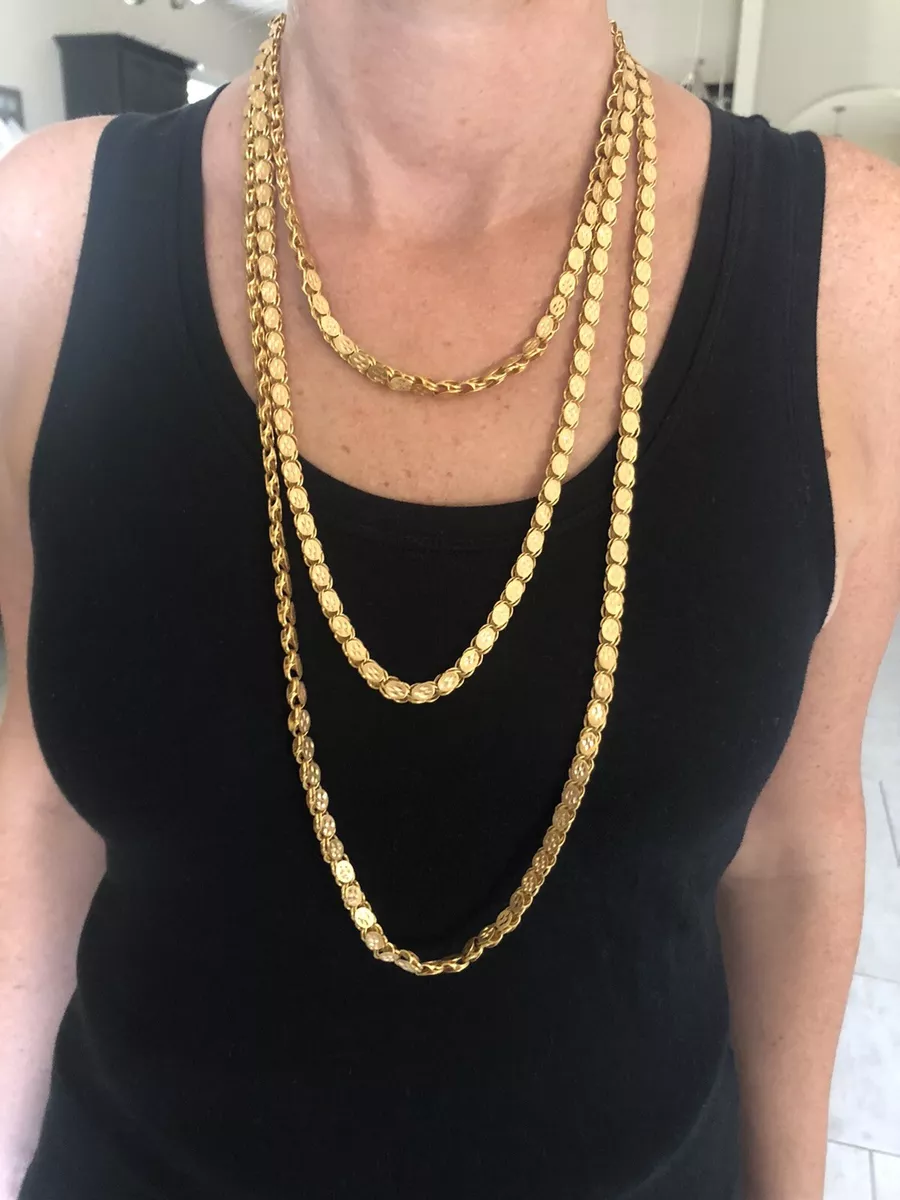 22k Solid Gold Chain Qistek eBay