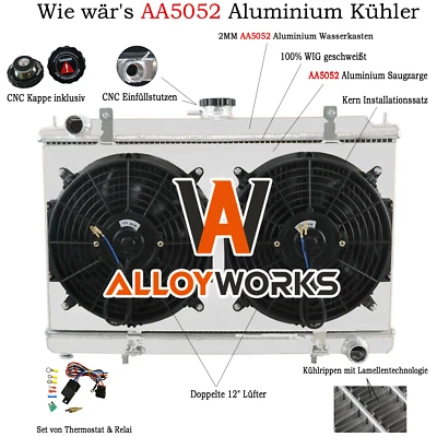 3 Reihe Kühler+ Lüfters Für Nissan Silvia 180SX 200SX S14 S15 SR20DET+ Relay