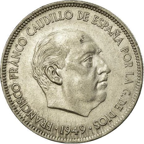Moneda de 5 Pesetas España | Francisco Franco | KM778 | 1949 Foto 3 de 4