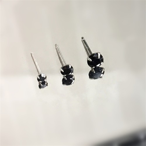 Sterlingsilber 2mm 3mm 4mm Klar Schwarz Rund 4 Klaue Cz Ohrstecker Set - Bild 11 von 27