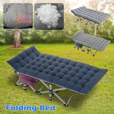 Folding Adults Sleeping Cot Camping Militarty Bed w/ Easy Carry Bag Mattress