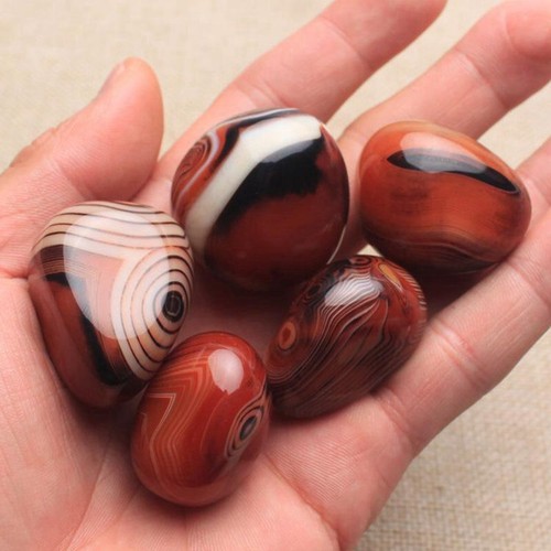 Natural Silk Banded Lace Agate Crystal Sardonyx Carnelian Tumbled Stone Healing - Picture 31 of 48