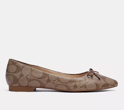 COACH ANNABEL LEATHER BALLET フラットシューズ Coach Annabel Signature Ballet Shoes Size 5.5B NIB C2913 Color