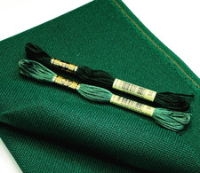 Zweigart Cross Stitch Fabric 20ct Lugana Bellana Forest Green 3256-647
