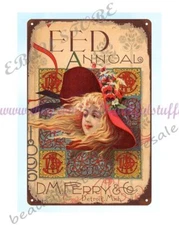 1896 D. M. Ferry & Co. seed annual metal tin sign home decor accents