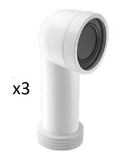 McAlpine WC-CON8 90° Bend Adjustable Length Rigid WC Connector, White - Image 3