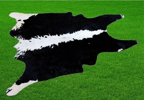 New Cowhide Rugs Area Cow Skin Leather 13.14 sq.feet (44"x43") Cow hide Black