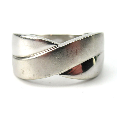 Designer Ring aus 925 Sterling Silber Amor GmbH Silver Two Band Crossed RG60