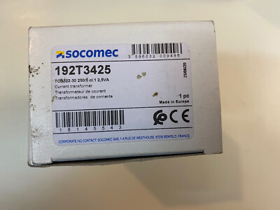SOCOMEC DREIPHASIGER STROMWANDLER 250/5 MAX KABEL DIA 22MM 150x75x37