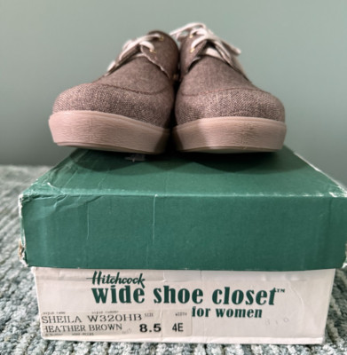 Hitchcock wide shoes for women sheila w320HB heather brown size 8.5 4E NEW