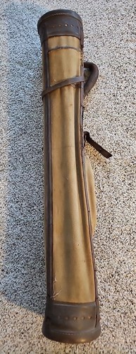 Stovepipe Golf Bag 4135 for Hickory Shaft Golf Clubs Tan Canvas w/Leather Trim - Picture 6 of 15