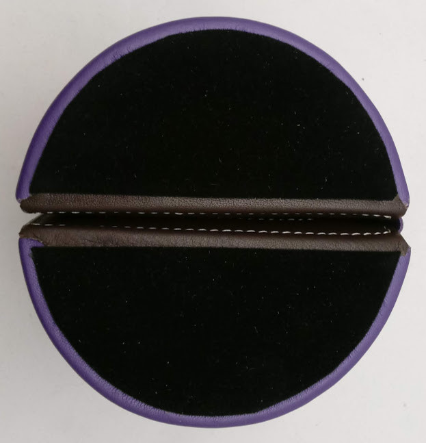 (NEW) Pen Pencil Cup and Photo Holder for Desk Top Genuine Napa Leather Purple