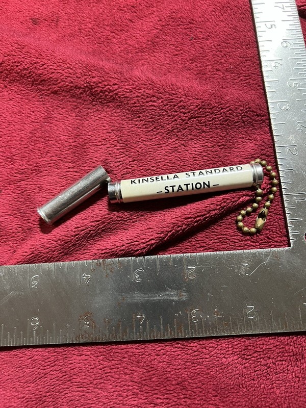 Vintage Car Auto Registration Keychain, Kinsella Standard Station in Herman, MN.