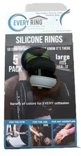 Every Ring Silicone Rings, Large-- 11.5-12 5 Pack Assorted Color Band NEW