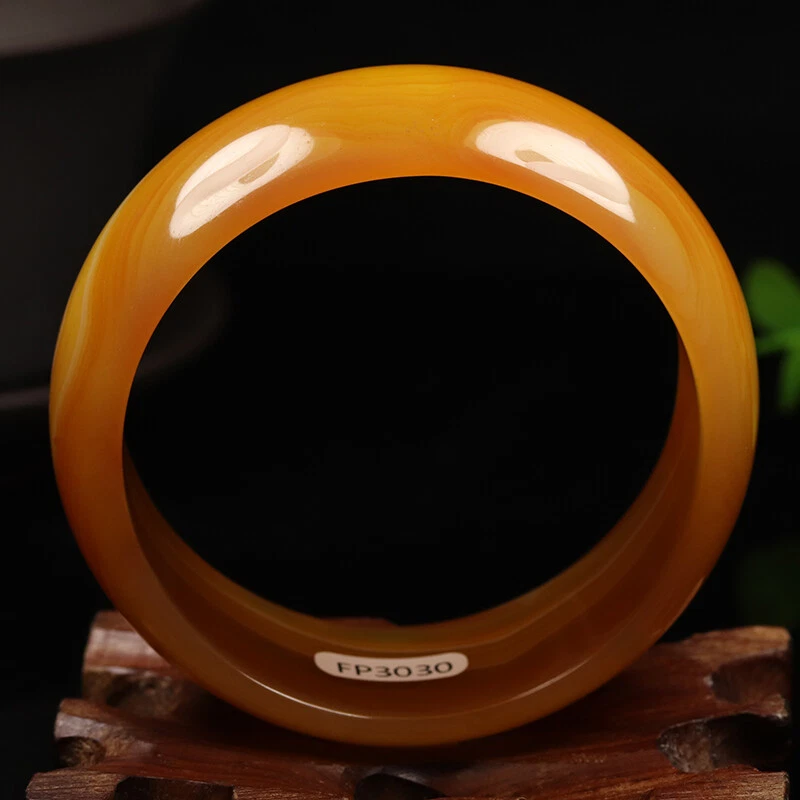 Brazalete Brazalete Ágata 54mm Natural Amarillo Marrón Calcedonia Jade 06113 Foto 2 de 4