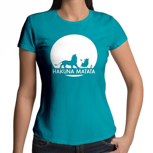 Hakuna Matata Funny Juniors Women Tee Graphics T-Shirt Custom Gift Lion King - Picture 33 of 36