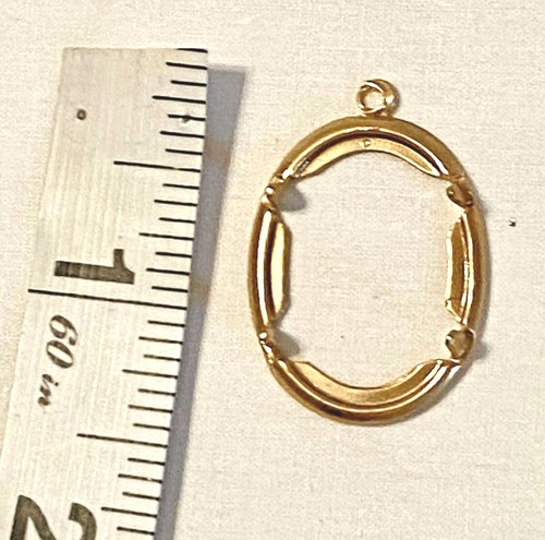 Vintage and Other Costume Jewelry Gold Tone Blank Pendant Bezels - Picture 19 of 58