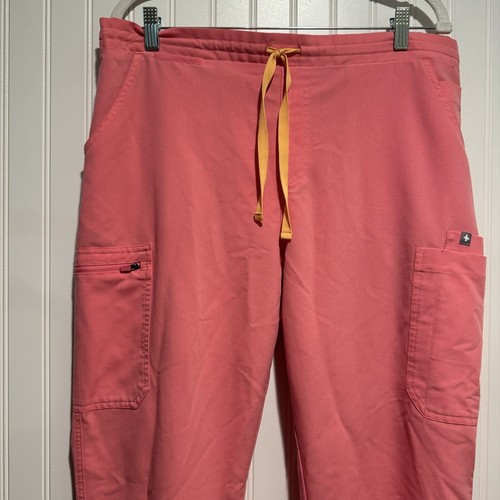 Figs Yola Skinny Scrub Pants Neon Pink Size Large Tall - Picture 3 of 7