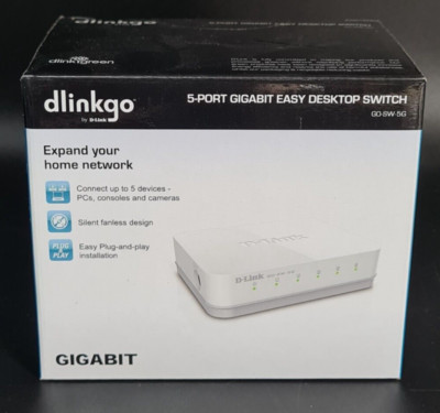 Dlinkgo 5-Port Gigabit Easy Desktop Switch GO-SW-5G Fünf Geräte Anschluss DLink
