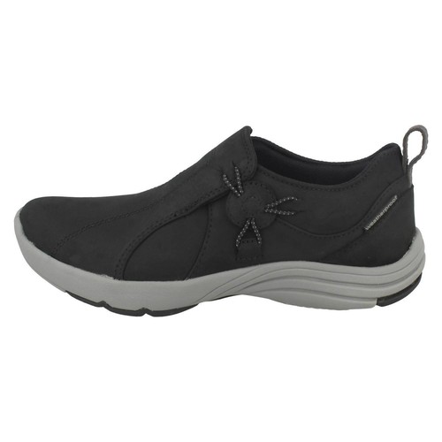 LADIES CLARKS WAVE WALK LEATHER SLIP ON CASUAL TRAINERS WALKING SHOES WAVE RIVER - Picture 3 of 13