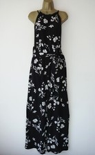 SHEIN BLACK WHITE FLORAL STRAPPY CULOTTE JUMPSUIT SIZE 2XL 20 TIE WAIST