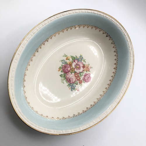 Homer Laughlin Eggshell Georgian Chateau Blue Oval Serving Bowl 9 3/8" Excellent - Picture 10 of 12