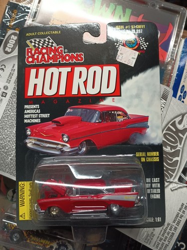 Hot Rod Magazine '57 Chevy #1-Cover Car For Series Diecast Racing Champions.Red