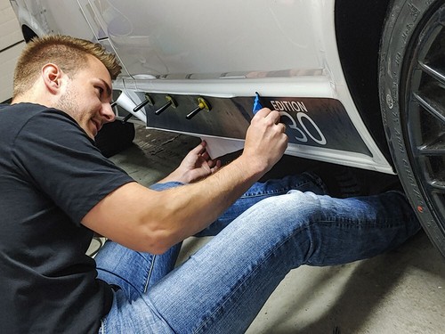 Auto Seiten-Streifen Aufkleber-Set, komp. mit VW E-UP GTI - Motiv: Viper - Bild 8 von 8
