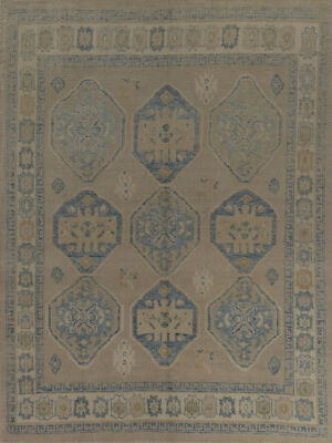 Vegetable Dye Authentic Oushak Turkish Rug 8x10 ft Handmade Wool Carpet