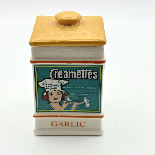 The Country Store Spice Jar Collection CREAMETTES Macaroni GARLIC Jar W/Lid