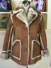 Nwt Dennis Brasso Reversible Washable Cognac Color Faux Shearling Jacket Sz Xs