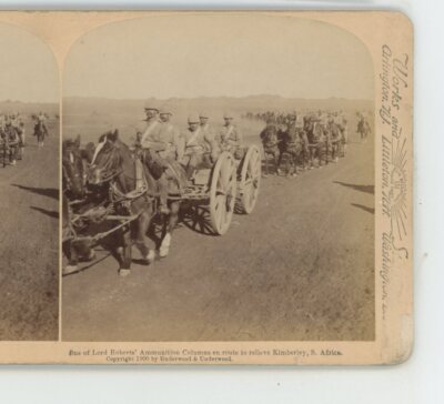 Lord Roberts Ammunition Columns Kimberley Africa Underwood Stereoview