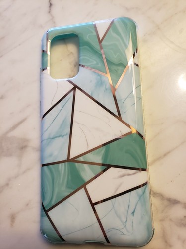Samsung S20 plus modern mosaic marble teal Case with gold accents - Picture 4 of 4