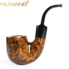 Hungarian Pipe Curved Stem Smoking Pipe Wooden Handcrafted Briar Tobacco Pipe