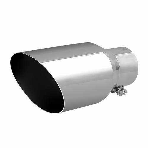 Car Truck Exhaust Tip Stainless Steel Muffler Pipe 2.5"ID x 4"OD x 9"L Chrome - Picture 6 of 6