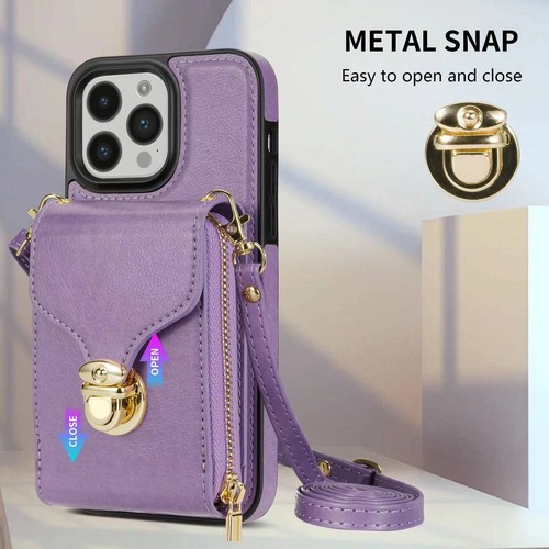 Case for iPhone 15 14 13 12 11 Pro XS Max 8 Plus Crossbody Leather Wallet Purse - Bild 4 von 72