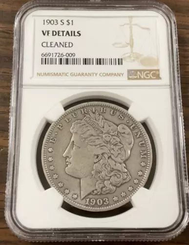 1903-S $1 Morgan Silver Dollar - NGC VF Details - cleaned