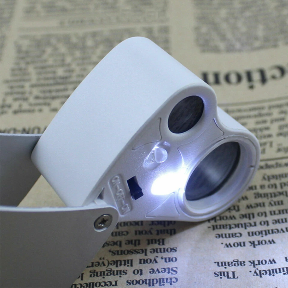30X & 60X Jewelry Jewelers Eye Magnifier Magnifying Lens Glass Loupe LED Light - image 2 of 4