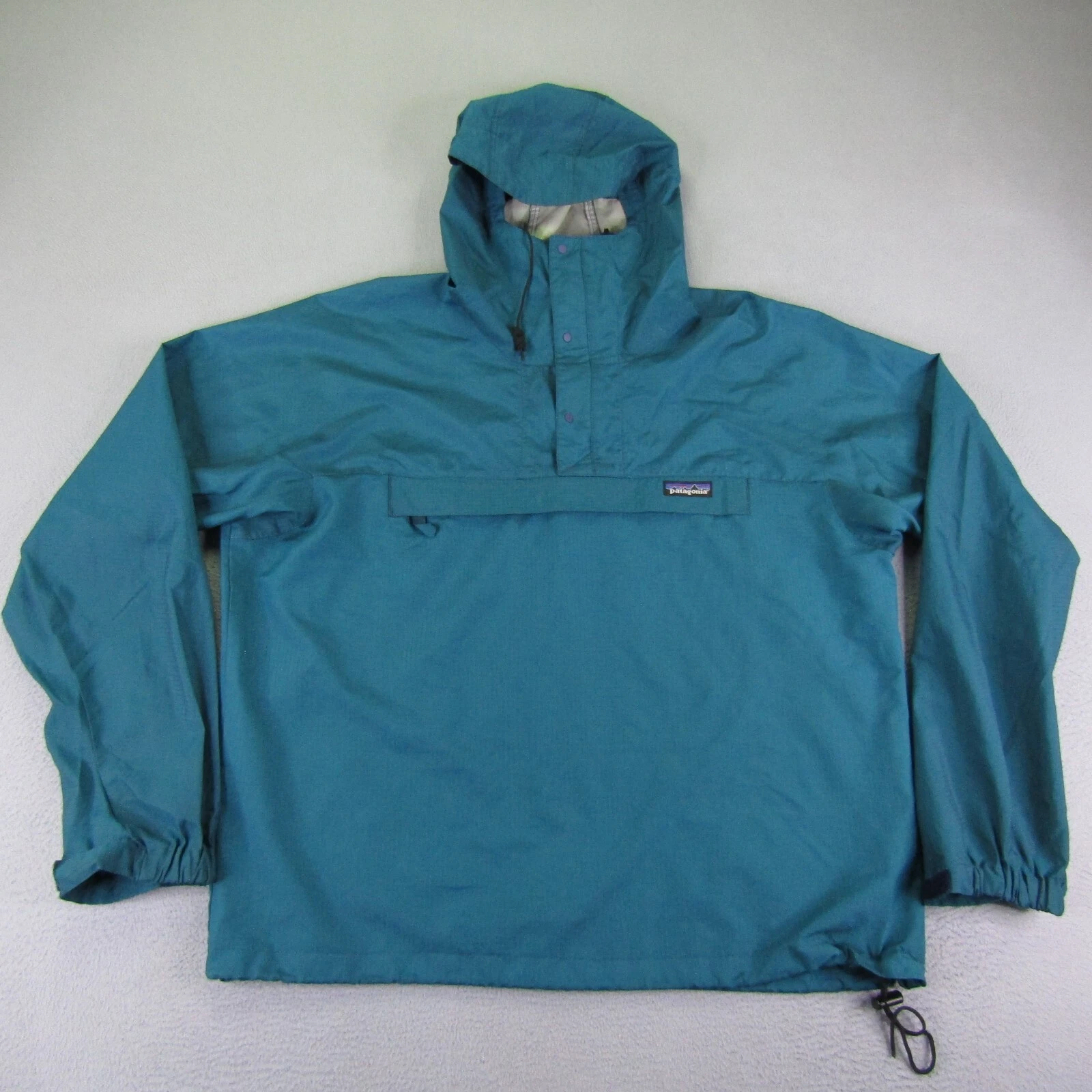 patagonia vintage teal pneumatic pullover 1/4 zip anorak jacket