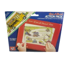 VINTAGE 1981 OHIO ART ETCH A SKETCH ACTION PACK W 6 REUSEABLE FUN SCREENS NOS