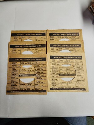 45 RPM 7'' RECORD SLEEVES CO. SLEEVE 6 PACK SEE PHOTOS - Decca (SLV64) 