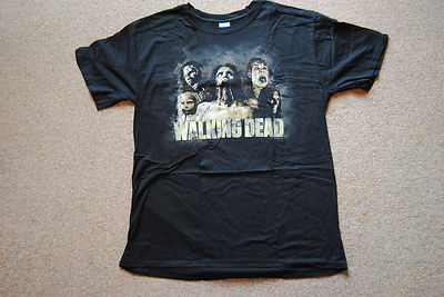The Walking Dead Zombies Cracked T-Shirt Neu Offiziell TV-Serie AMC Schwarz